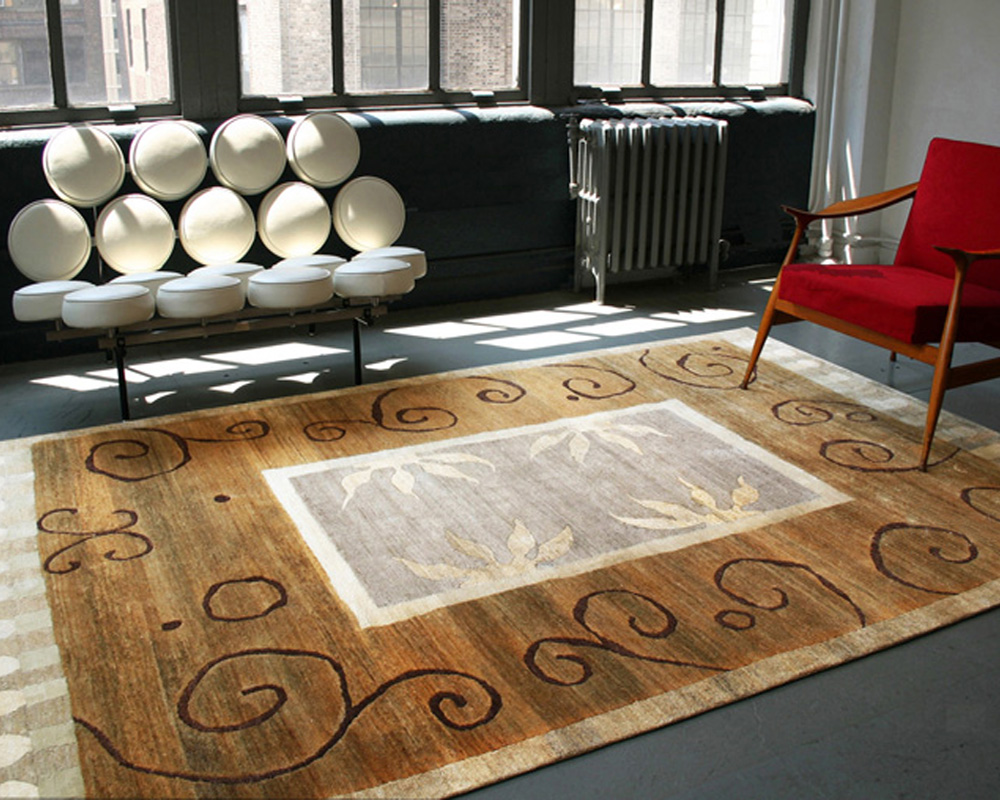 Havana carpet in Pure Organic fibers, hand knotted in Nepal. Modern and Ancient design. Timeless